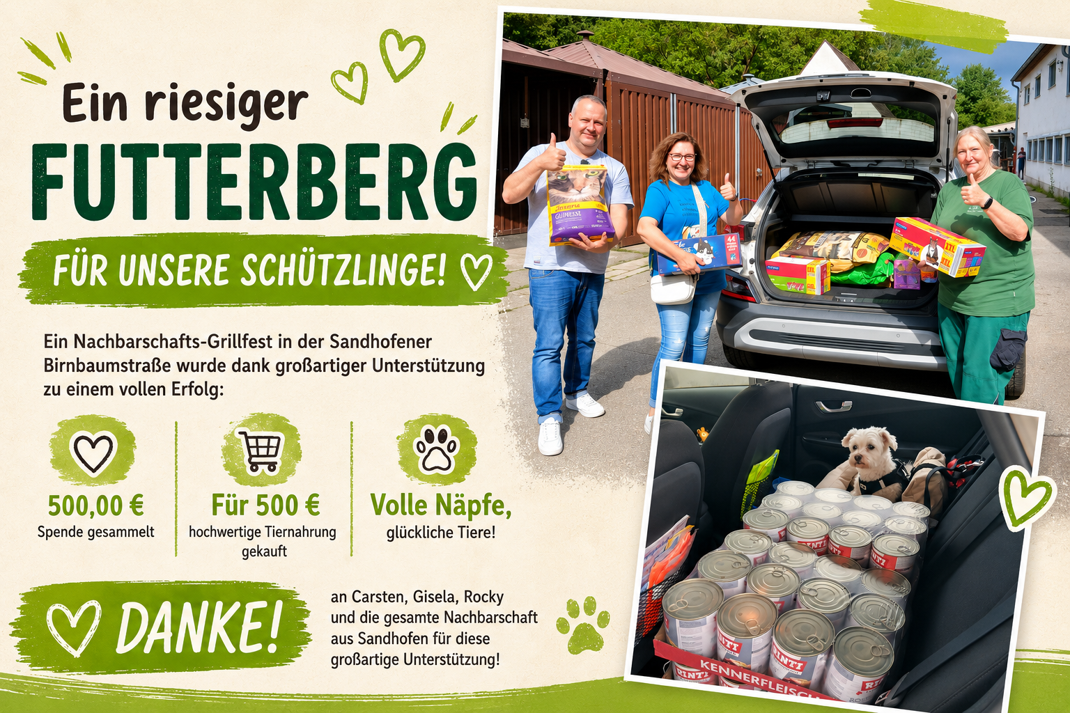 Ein riesiger Futterberg für unsere Schützlinge